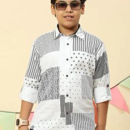 Monte Carlo Kids White Printed Full Sleeves Shirt-image-83