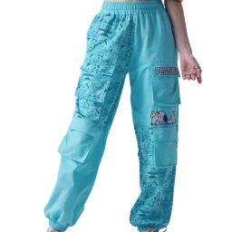 The Souled Store Blue Printed Mid Rise Joggers-image-96
