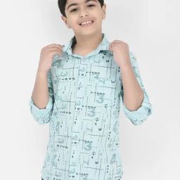Crimsoune Club Kids Light Blue Graphic Print Full Sleeves Shirt-picture-1