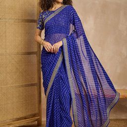 All About You Striped Embroidered Pure Georgette Saree-picture-44