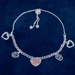 Taraash 92.5 Sterling Silver Heart Chain Enamel Bracelet for Women-image-23