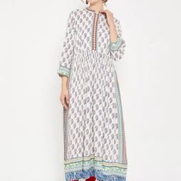 Cantabil White Printed A Line Kurta-image-55
