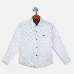 Monte Carlo Kids White Printed Full Sleeves Shirt-image-76