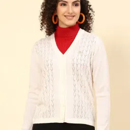 Monte Carlo Off White Self Design Cardigan-image-40
