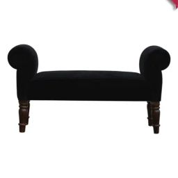 Artisan Furniture Brown & Black Wood Velvet Bench-image-17