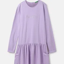 United Colors of Benetton Kids Purple Solid Full Sleeves Dress-image-33
