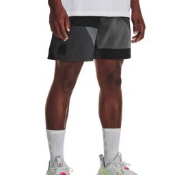 Under Armour Black Loose Fit Colour Block Sports Shorts-image-16