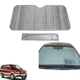 Auto Pearl F240 Dashboard Sun Shade Cover with Suction Cup for Chevrolet Tavera (Grey)-picture-13