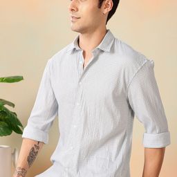 Mast & Harbour Horizontal Striped Seersucker Relaxed Fit Casual Shirt-picture-39