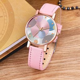 VIRAKTI Women Brass Dial & Leather Straps Analogue Watch F-90-PINK-image-84