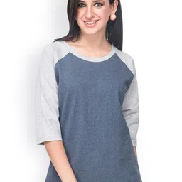 Campus Sutra Women Colourblocked RegularRaglan Sleeves Cotton Top-picture-33