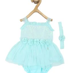 Allen Solly Junior Turquiose Embellished 1 Frock-image-52