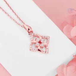 GIVA Love All Around 925 Silver Double Rosette Pendant with Chain for Women & Girls-image-17