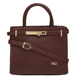 Globus Dark Brown Solid Medium Handbag-image-14