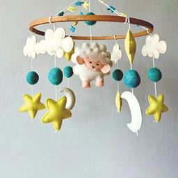 BABBLE WRAP Hand Stitch Nursery Musical Cot Crib Mobile Attachment: Cot Mobile image 4