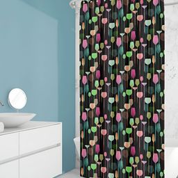 ArtzFolio Black & Pink Printed Waterproof Shower Curtains-image-81
