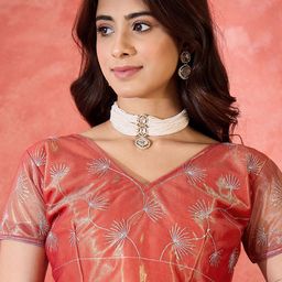KALINI Embroidered Sequinned Net Saree image 3