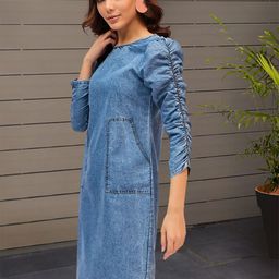 DressBerry Denim A-Line Dress-image-17