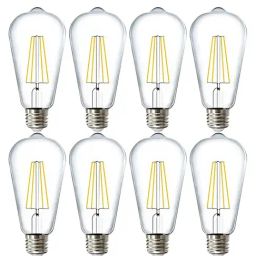Homesake Transparent Glass 4-Watts E27 Led Amber Bulb - Set of 8-47