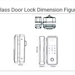 Mantra MX-GD55 with remote Fingerprint Glass Door Lock with Numeric pin and Remote image 3
