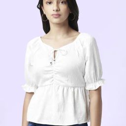 Coolsters by Pantaloons Kids White Cotton Self Pattern Top-image-69