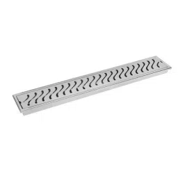 Somany Drain Channel Signature Collection Wave Series 600x100x25 mm Chrome Finish Metal Body, 272150050691-image-66