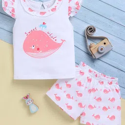 Toonyport Girls Printed Round Neck Pure Cotton T-Shirt With Shorts-image-67