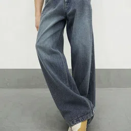 MASCLN SASSAFRAS Men Clean Look Light Fade Pleated Wide Leg Cotton Jeans-image-28