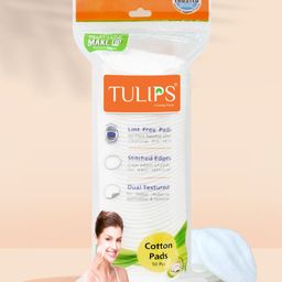 TULIPS Set Of 4 Round Facial Cotton Pads In a Ziplock Bag-50-Pcs Each-9