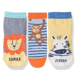 Elementary Anti Microbial Super Soft Ankle Length Organic Cotton Socks Farm Animals Print Pack Of 3 - Multicolor (Color May Vary)-image-98