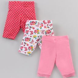 Babyhug Ankle Length Three Fourth Leggings Butterfly Print Pack Of 3 - Multicolor-image-108