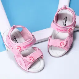 Cute Walk by Babyhug Velcro Sandals Sports Print - Pink-picture-29