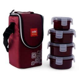 Cello Max Fresh Click Polypropylene Lunch Box Set Of 4 -( Color May Vary )-picture-11