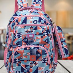 Tinytot 26 Litre Stylish & Trendy Water Resistant Hi Storage School Collage Travel Backpack Bag with Pencil Pouch Multicolor - 18 Inch-image-64