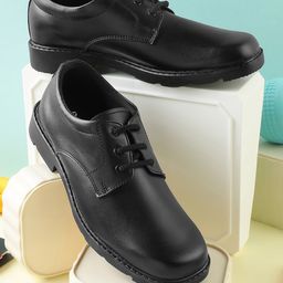 LIBERTY Patch Detailed Lace Up School Shoes - Black-image-96