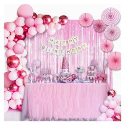 Bubble Trouble Pink theme birthday decoration items kit for girl Pink Pack of -71-68