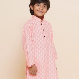 AJ Dezines Full Sleeves Abstract Printed Kurta - Pink-image-62
