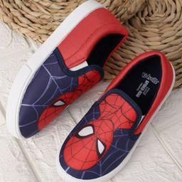 Kidsville Marvel Featuring Spiderman Printed Slip On Shoes - Navy & Red-image-95