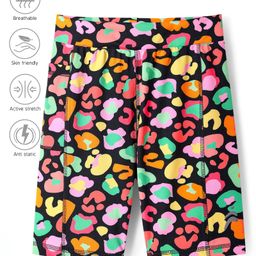 Pine Active Knit Super Stretch Cycling Shorts with Abstract Print - Black-picture-10
