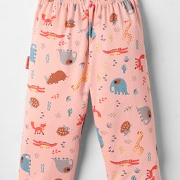 Child World InterlockKnit Full Length Track Pant With Animal Print - Pink-image-15
