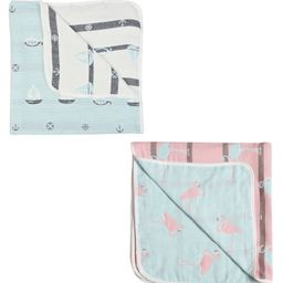 MumsLap Premium Organic Muslin Cotton 6 Layer Gauze Swaddle Wrap / Blanket - Blue Green-image-68