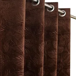 Galaxy Home Decor Brown Set of 2 Room Darkening Window Curtain-40