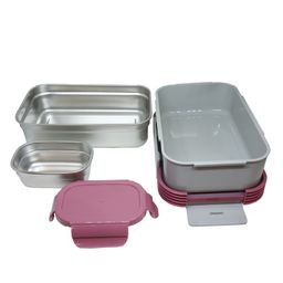 Jaypee Plus Plastic & Stainless Steel Taurus Lunch Box Taurus 2 Container 900 ml, Pink image 3