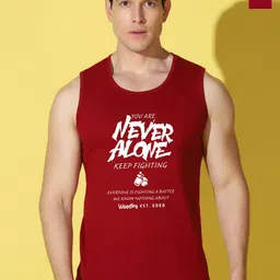 WOOSTRO Pack Of 2 Printed Gym Vests VWS26(ALONE MAROON)(HARD MAROON)-image-25
