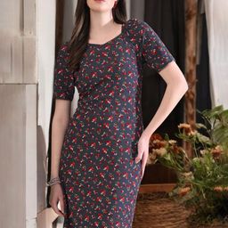 ZEUGEN Floral Print Bodycon Dress-image-66