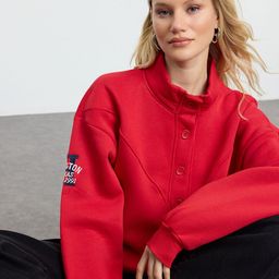 Trendyol Women Embroidered Mock Collar Sweatshirt-image-66
