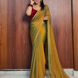 VRAGI Beads and Stones Pure Chiffon Saree-picture-13