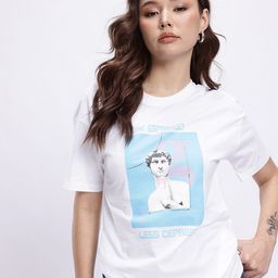 glitchez Graphic Printed Relaxed Fit Longline T-shirt-image-47
