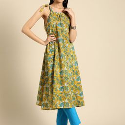 Anouk Women Pure Cotton Floral Printed Kurta with Trousers-picture-43