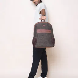 ZOUK Men Solid Medium Fabric Backpack-56